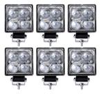 Kit 6 Farol Milha Auxiliar 4led 12w 9v36v Oval Quadrado