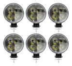 Kit 6 Farol Milha Auxiliar 4led 12w 9v36v Redondo 6500k