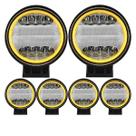 Kit 6 Farol Milha Led Redondo 72w Pisca Âmbar Seta 10-36v