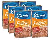 kit 6 Feijão Carioca Pronto sem Tempero Zero Sódio Camil 490g kit 6 Feijão Carioca Pronto sem Tempero Zero Sódio Camil 490g