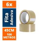 Kit 6 fita adesiva transparente 45x100 unidade