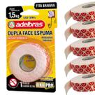 Kit 6 Fita Dupla Face Espuma Fixa Pro Adelbras 24mm x 2metros Adelbras Kit 6 Fita Dupla Face Espuma Fixa Pro Adelbras 24mm x 2metros Adelbras