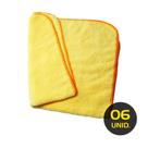 Kit 6 Flanelas Microfibra Amarela 60x40 Autoamerica