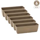 Kit 6 Floreiras Sem Pratos 11,5L Jardineiras Vasos Plásticos Retangulares Diversas Cores