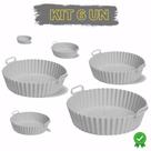 Kit 6 Formas Cestos De Silicone Antiaderente Para Air Fryer Microondas Forno Cupcake T-Kai