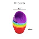 Kit 6 formas moldes silicone para cupcake mini bolo muffin