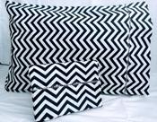 Kit 6 Fronhas De Chevron Estampado Algodão Ponto Palito 90x50