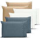 Kit 6 Fronhas Pares 70x50 Ponto Palito Percal Flex 400 fios Aveludado Sortidos