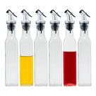 Kit 6 Galheteiro de Vidro Garrafa Porta Azeite 250ml Mesa com Bico Dosador Vinagre Lemis