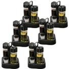 Kit 6 Galheteiros 4 em 1 Unitermi Porta Temperos Cozinha Mesa Posta Saleiro Paliteiro Especiarias