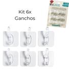 Kit 6 Ganchos Adesivos Plástico Auto-fixação Parede Cozinha Kit 6 Ganchos Adesivos Plástico Auto-fixação Parede Cozinha
