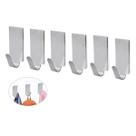 Kit 6 Ganchos Cabide Suporte Resistente Adesivo Em Aço Inox Kit 6 Ganchos Cabide Suporte Resistente Adesivo Em Aço Inox