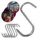 Kit 6 Ganchos Médios 23cm Aço Inox Açougue Frigorífico Pendurar Boi Giratório Carne Alimentos Churrasco Fogo Kit 6 Ganchos Médios 23cm Aço Inox Açougue Frigorífico Pendurar Boi Giratório Carne Alimentos Churrasco Fogo