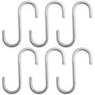 Kit 6 Ganchos Tipo S Multiuso Cromado 2cm Schimitt para Barra de Utensílios Toalha