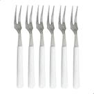 Kit 6 Garfinhos Para Petiscos Frutas Aço Inox Cabo Plastico 10cm