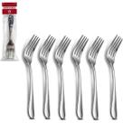 Kit 6 Garfo de Mesa Almoço Jantar Aço Inoxidável 20,5cm