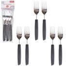 Kit 6 Garfos De Mesa Em Inox Com Cabo De Plástico Palmas Preto Wellmix