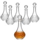 Kit 6 Garrafa Decanter De Vidro Licor Whisky Tampa Licoteira Vinho Decorativo 900ml