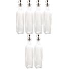 Kit 6 Garrafas Porta Azeite 510ml Vidro Bico Dosador Frasco Transparente para Vinagre Lyor