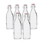Kit 6 Garrafas Vidro com Tampa Hermética 500ml Bormioli Rocco