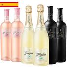 Kit 6 Garrafas Vinho Tinto Rosé e Espumante Freixenet Sem Álcool 750ml
