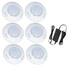 Kit 6 Hiper Led 6W Branco Abs e Fonte 3A