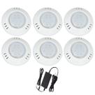 Kit 6 Hiper Led 9W Branco Abs Piscina E Fonte 5A