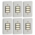 Kit 6 Interruptor Simples Horizontal 10a/250v Cinza Pial