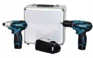 Kit 6 Itens: 1 Parafusadeira Furadeira, 1 Parafusadeira de Impacto, 2 Baterias, 1 Carregador E 1 Maleta Lct204 Makita