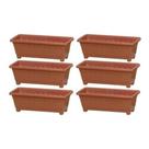 Kit 6 Jardineira Floreira Plasnew Média 3,5l 35x15x12cm
