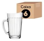 kit 6 Jarra De Suco Vidro Estilo Copo Americano 750ml C/alça Nadir