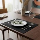 Kit 6 Jogo Americano PVC Retangular 45x30cm Lavável Impermeável para Mesa Posta Sousplat Moderno Antiderrapante para Cozinha e Jantar