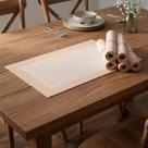 Kit 6 Jogo de Mesa Americano Retangular Mimo Style Classic Bege e Creme