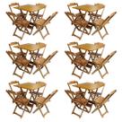 Kit 6 Jogos de Mesa com 4 Cadeiras de Madeira Dobravel 60x60 Ideal para Bar e Restaurante - Mel Kit 6 Jogos de Mesa com 4 Cadeiras de Madeira Dobravel 60x60 Ideal para Bar e Restaurante - Mel