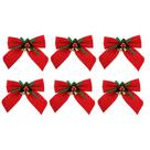 Kit 6 Laços Vermelho Aveludado Decorado Mini Sinos Dourado 11x11cm - Magizi Kit 6 Laços Vermelho Aveludado Decorado Mini Sinos Dourado 11x11cm - Magizi