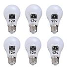 Kit 6 Lâmpada Led 9w 12v E27 Uso Bateria Barco Solar Camping