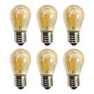 Kit 6 Lâmpada Led Filamento G45 2W 2200K Retrô Vintage Delis