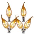 KIT 6 Lâmpada Led Filamento Vela Bico Torto Retrô 220V/ E14