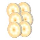 Kit 6 Lâmpada Luminária Sem Fio Recarregável USB Com Sensor de Movimento e Luminosidade