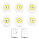 Kit 6 Lâmpada Spot Luminária Luz Led Sem Fio Com 2 Controles