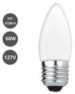 Kit 6 Lâmpada Vela Leitosa para Lustre 60w 127v E-27 Kit 6 Lâmpada Vela Leitosa para Lustre 60w 127v E-27