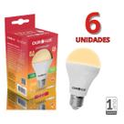 Kit 6 Lâmpadas Led 15w Bulbo Bivolt Econômica Branco Quente 3.000K - OuroLux