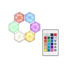 Kit 6 Lâmpadas Led Colmeia Decoração RGB Controle Remoto