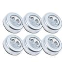 Kit 6 Lâmpadas Luminárias Adesivo Colante Toque Sem Fio Led