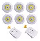 Kit 6 Lampadas Spot Led Luminaria Controle Sem Fio Remoto 15w