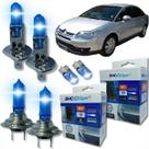 Kit 6 lâmpadas super brancas 8500k farol alto baixo e lanterna h7 h1 t10 duplo foco kit shocklight