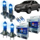 Kit 6 lâmpadas super brancas 8500k farol alto baixo e lanterna h7 h1 t10 duplo foco kit shocklight