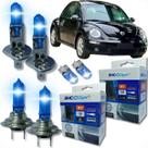 Kit 6 lâmpadas super brancas 8500k farol alto baixo e lanterna h7 h1 t10 duplo foco kit shocklight