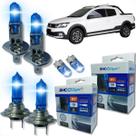 Kit 6 lâmpadas super brancas 8500k farol alto baixo e lanterna h7 h1 t10 duplo foco kit shocklight