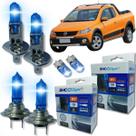 Kit 6 lâmpadas super brancas 8500k farol alto baixo e lanterna h7 h1 t10 duplo foco kit shocklight